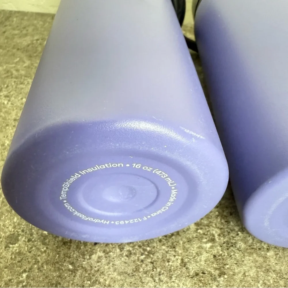 Hydro Flask Thermos Set Two Wide Mouth Purple 16 Oz
